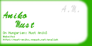 aniko must business card